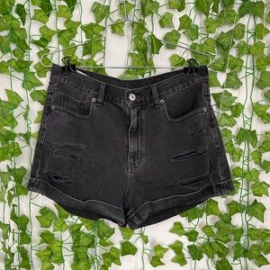 Black American Eagle Distressed Shorts